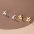 New Design S925 Sterling Silver CZ Pave Star Stud Earrings Silver Jewelry for Women M01473