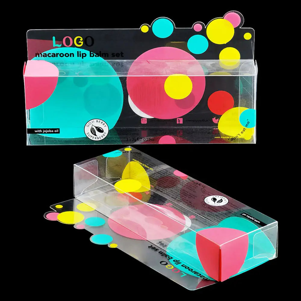 Plastic Boxes for Lipgloss Custom Folding PVC PET RPET PP Lip Gloss Lip Balm Set Plastic Packaging Box