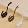 Clothes Hook Punch Wall Metal Wall Hooks Black Coat Hook 2 Hooks Modern Multifunction Luxury Zinc Alloy Wardrobe Hanger