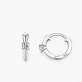 Ailmay Fashion 925 Sterling Silver Round Clear Zircon Geometric Hoop Earrings for Women Engagement Anniversary Fine Jewelry Gift