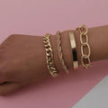 HOVANCI Vintage 14K Gold Plated Bracelets Bangles Set Charm Gold Bracelet for Women Jewelry Accessories MegaBDM