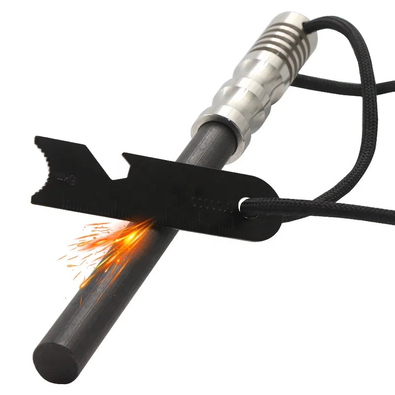 XXL Multifunction Survival Tactical Firesteel Stainless Steel Grip Emergency Ferro Rod Fire Start Kit with Waterproof Capsule