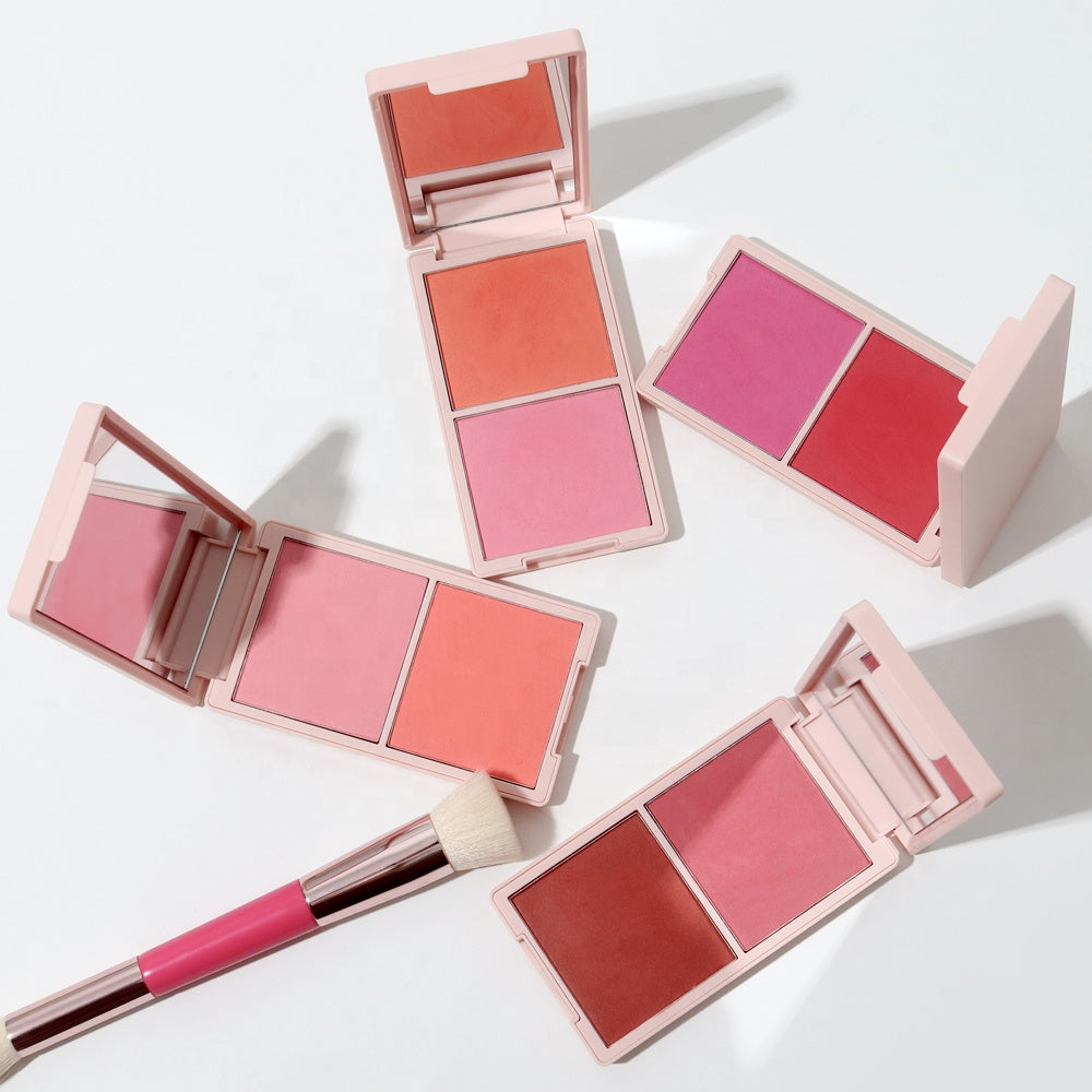 Wholesale New Vegan Face Makeup Blush Powder Custom Logo Long Lasting High Pigmented Cheek Tint Pressed Blusher Palette