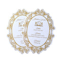 Personalized Gold Foil Printing White Shimmer Paper Invitation Cards Pearl Menu Cards