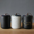 Black Pottery Tea Caddy