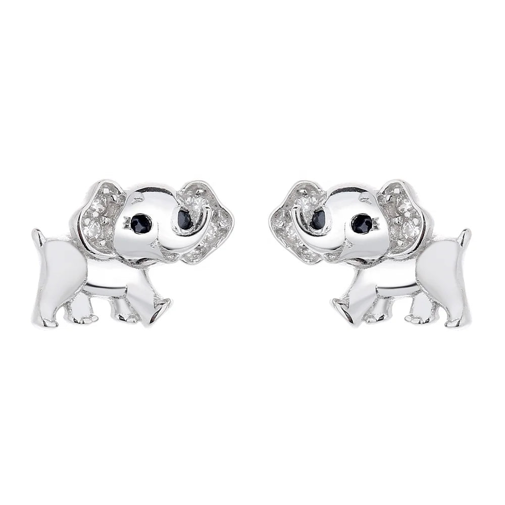 Mini Elephant Animal Sterling Silver 925 Earrings