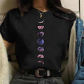 High Quality Round Neck Plus Size Short Sleeve T-Shirt Summer Tees Casual Shirts Top Clothing New Funny Moon Print T Shirt
