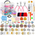 CA 2880Pcs 4 Layer Jump Rings & Split Rings Beading Wire Jewelry Making Kit Supplies Box for Bracelets Necklace Earrings