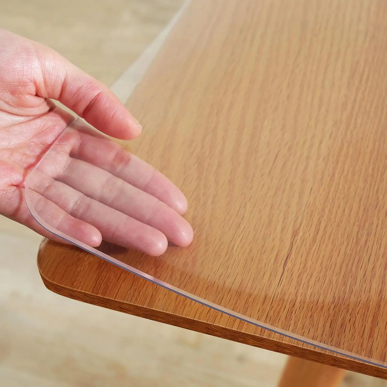 Modern Round PVC Tablecloth Desk Pad for Coffee Table Water Resistant & Non-Slip Washable