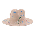 Wholesale Straw Hat Hand Doodle Admit Breathable Beach Gentleman Panama Hat Outdoor Sun Men's Visor Jazz Hat