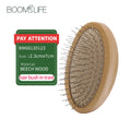 Boom Home Women's Travel-friendly Massage Hair Brush Paddle Design Cushioned Palm Comb Wood Handle Nylon Bristles Scalp Care