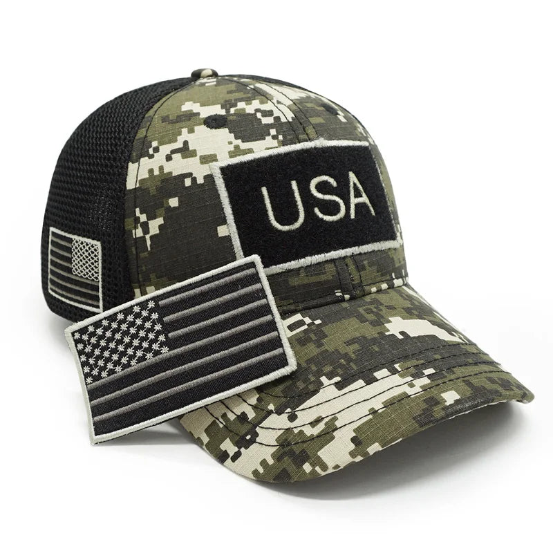 USA Flag Patch Snapback Dad Hat Cap Gorras Trucker Sports Hat Bone Men Camouflage Baseball Cap