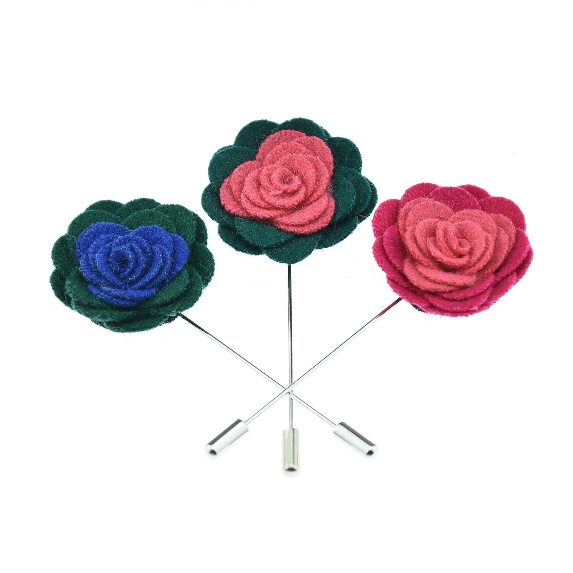 Multicolor Flower Lapel Pins for Men High Quality Wedding Accessory Casual Suit Boutonniere Stick Brooches Gift
