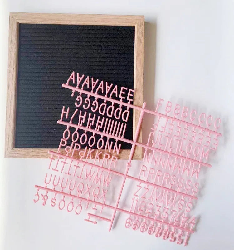 3/4 Inch 580 Characters White&Sky Blue&Pink&Black 4 Color Letter Sets for Felt Letter Board Including NumbersPunctuation
