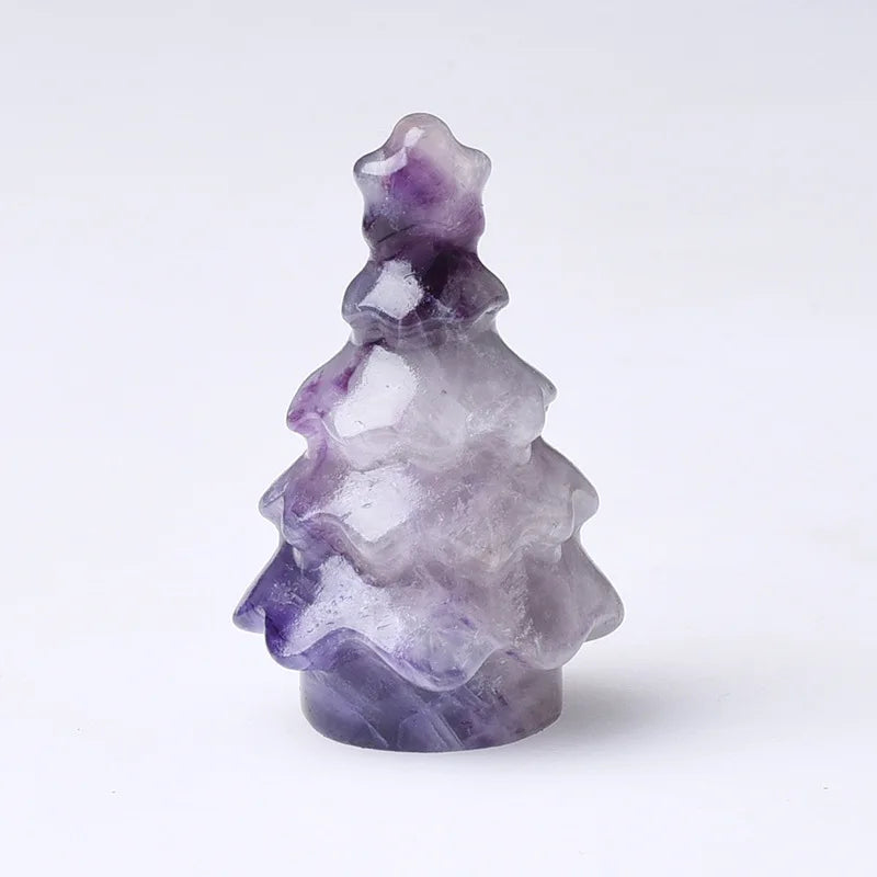 2026 Wholesale Natural Hand Carving Raw Crystals Healing Stones Christmas Tree Fluorite Feng Sui Gems Tree