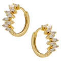 EC1791 2021Gold Plated Small Tiny Minimalist Baguette CZ Huggie Hoop Cartilage Earrings for Women
