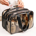 Dry Wet Separation Washing Storage Bag Double Transparent PVC Cosmetic Bag Large Capacity Fitness Bath Wholesale Toiletries Bag