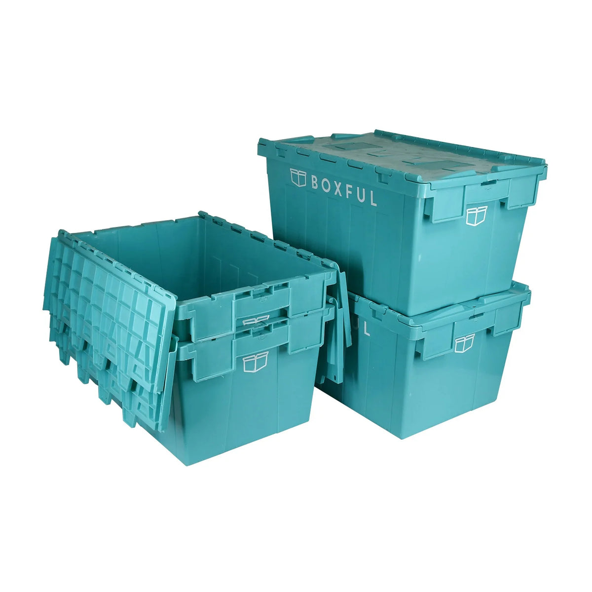 Heavy Duty Logistic Warehouse Storage Moving Distribution Recyclable Stackable Nestable Turnover Plastic Lidded Tote Box