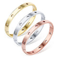 Fashion Design Star Hollow Pattern Decoration Classic Buckle Anti-allergic Bracelet Charm Stainless Steel Women Bracelet
