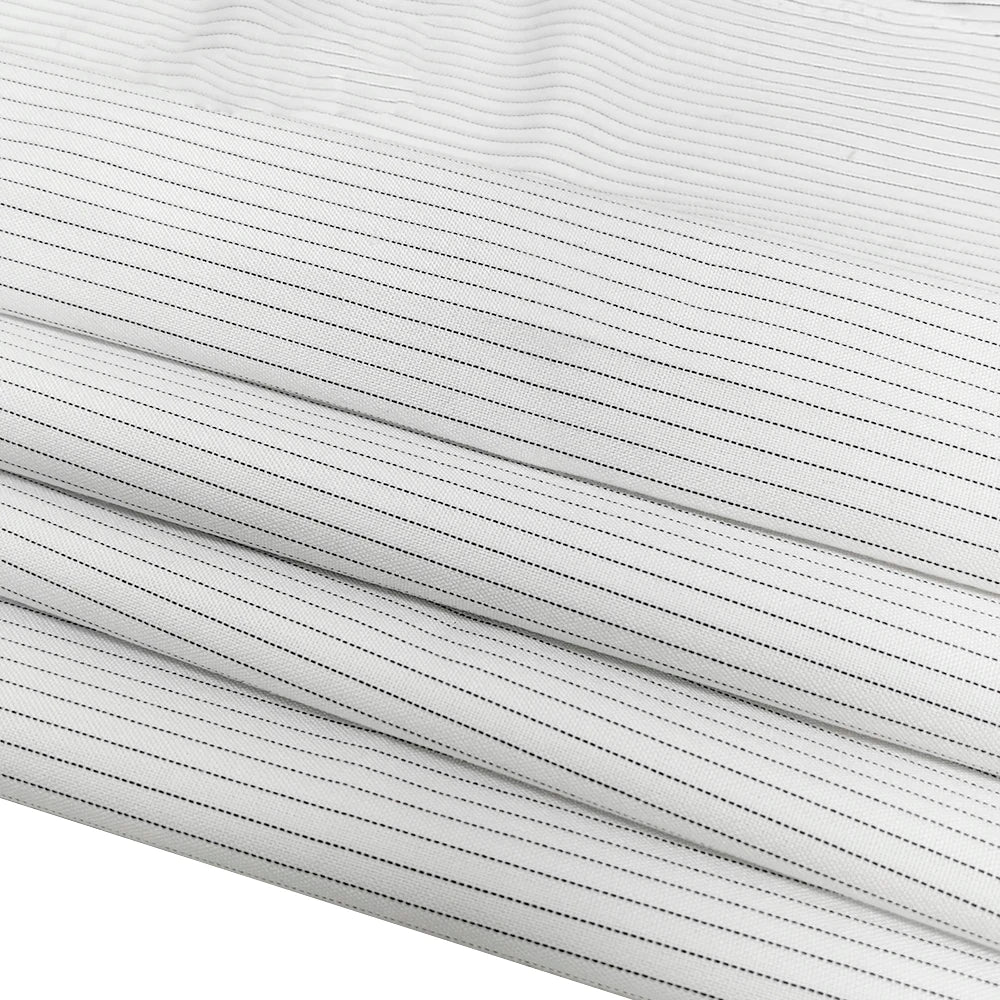 ALLESD Polyester Vicose Carbon Antistatic Fabric 5mm Stripe Cleanroom ESD Clothes Fabric