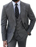 Plaid Men's Suit 3 Pieces Blazer Vest Pants Single Breasted Business Formal Wedding Groom Tailored Costume Homme