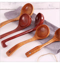 Wholesale Wood Stir Fry Spatula Non-stick Long Handle Hot Pot Spoon Wooden Kitchen Utensil Set