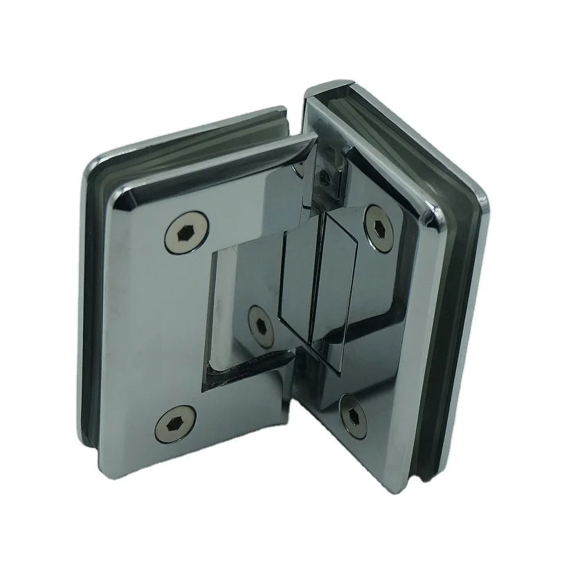 EVERSTRONG Double Bathroom Door Hinge A017 Solid Brass Beveled Edge 180 Degree Glass-to-Glass Shower Room Hinge 45kg Capacity