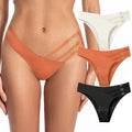 Airtamay  Laser Cutting Seamless Thongs Tanga Hollow Out Underpants Rings Decoration Ropa Interior Mujer Women Underwear