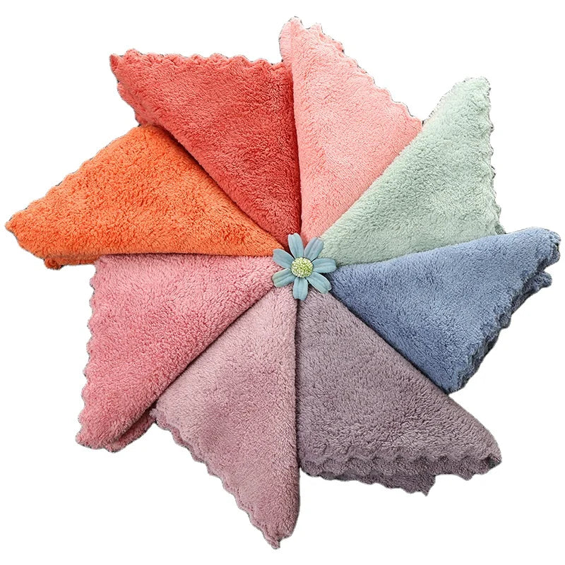 Wholesale Egdeless Coral Fleece Hand Towel Various Colors Handkerchief Washcloth