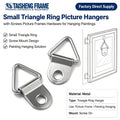 Small Triangle Ring Picture Hangers with Screws Picture Frames Hardware Picture Hang Solutions for Hanging Paintings MegaBDM