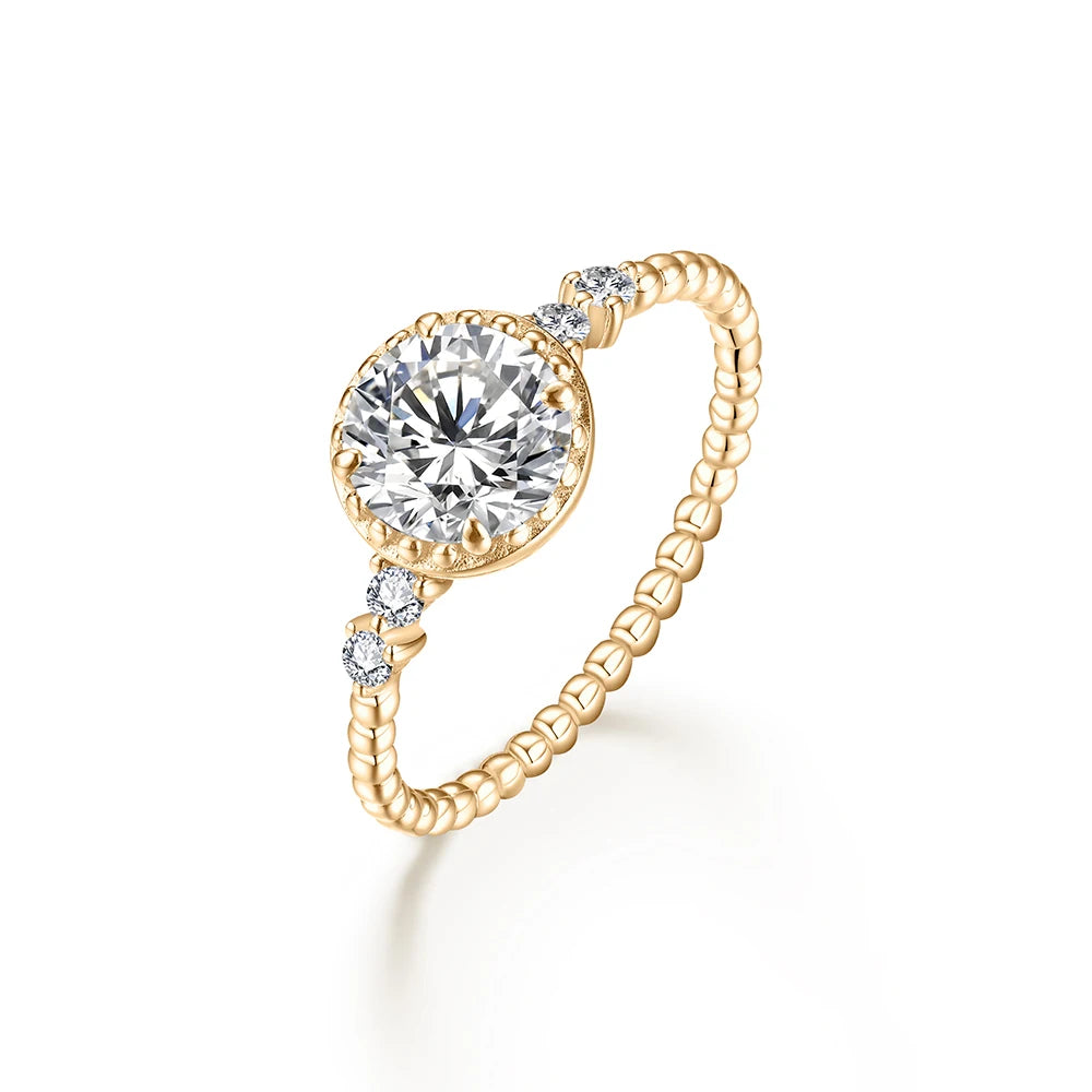 Moissanite Engagement Rings for Women Gold D Color VVS1 1Ct 925 Sterling Silver Rings Moissanite Moissanite Diamond Ring