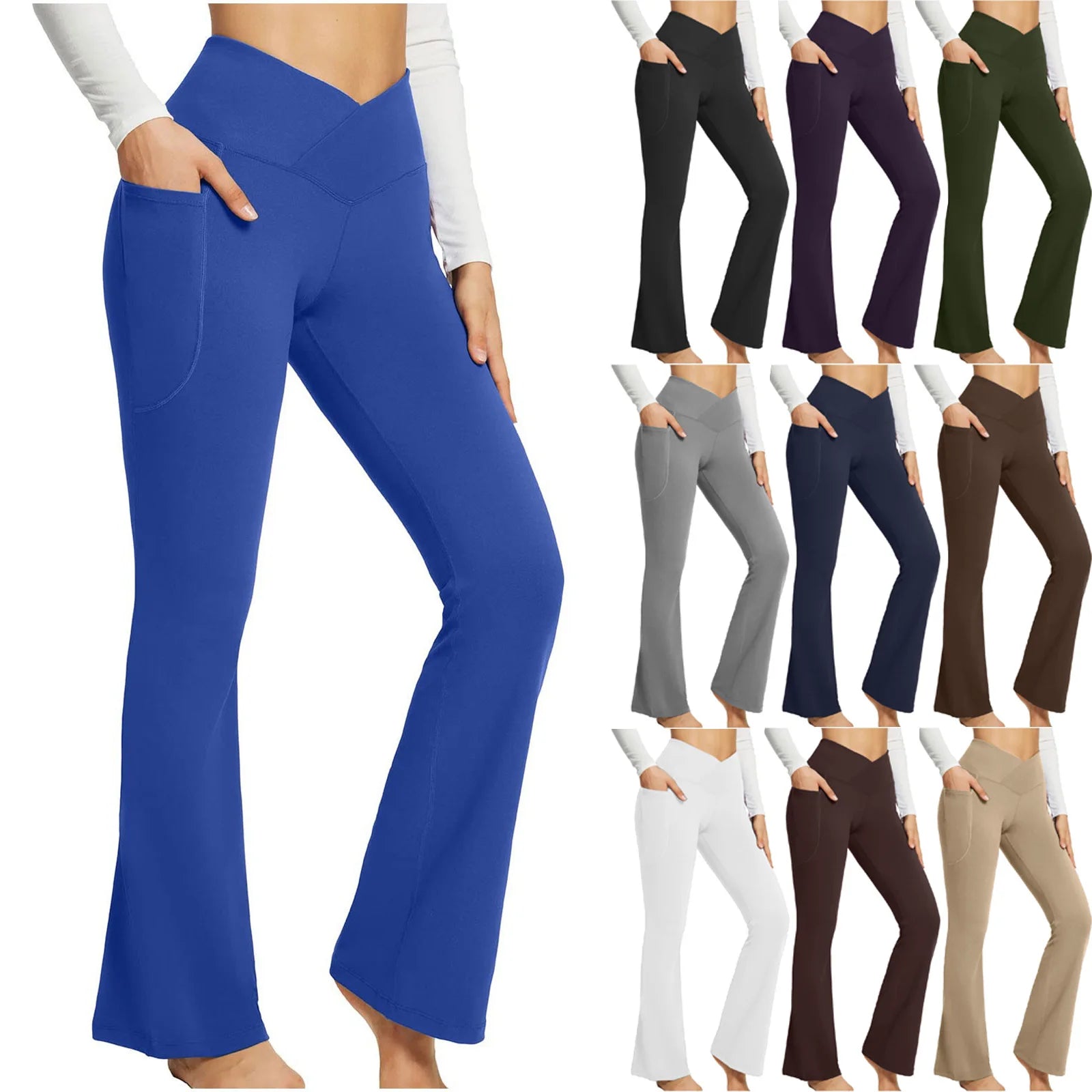 Custom logo Flare Leggings Yoga Pants for Women Pants for Ladies Skinny With Pocket
