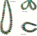 Graduated Rondelle Natural Turquoise & sterling Silver Necklace 16'' Long