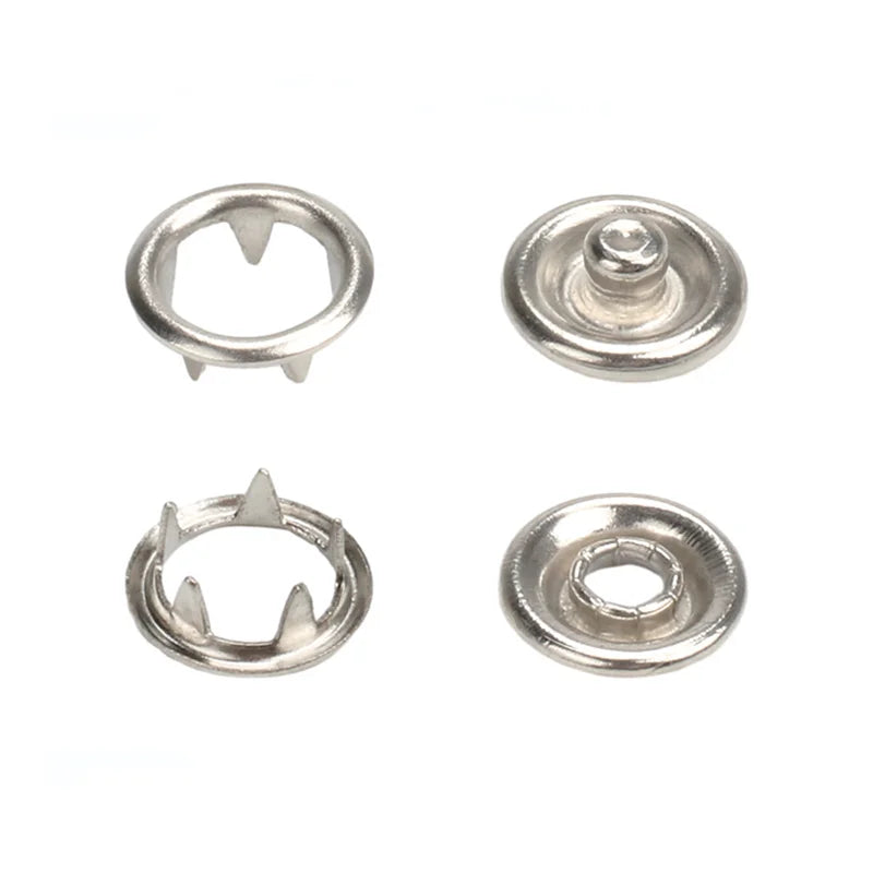 Wholesale Customized Clothing Ring Shape Metal Round Brass Four Parts Prong Claw Prong Snap Button