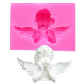 B-3515 Angel Relief Shape Sugar Cake Silicone Mold Aromatherapy Soft Pottery Clay Gypsum Dripping Plastic Shape Decoration