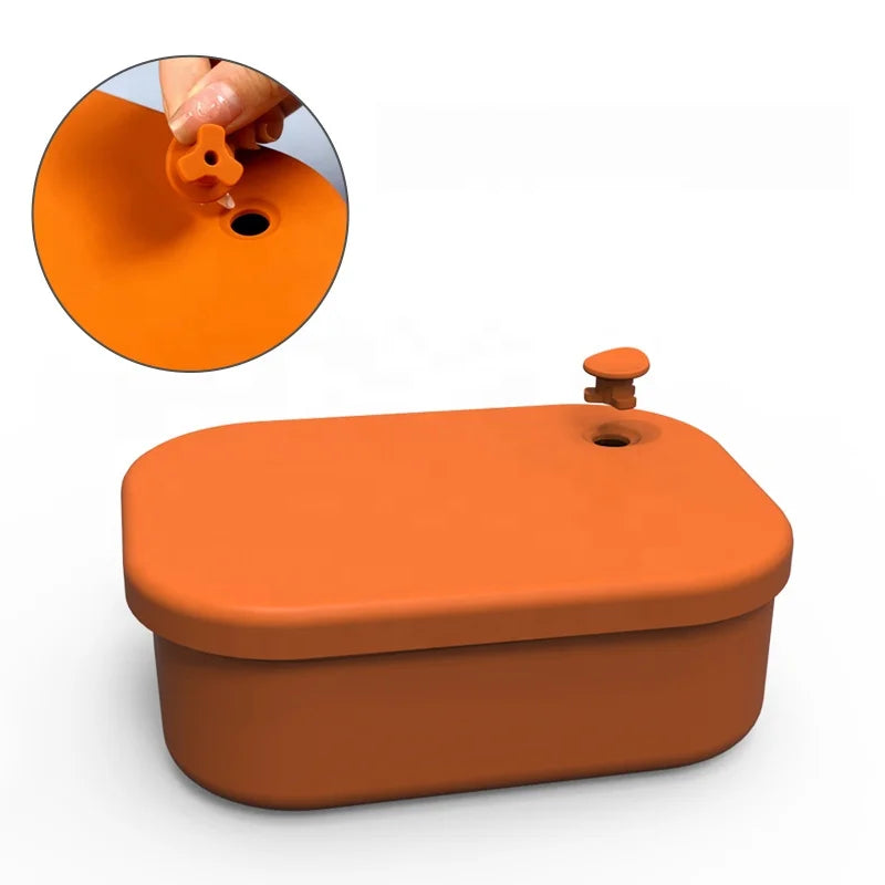 2025 Wholesale 4 Compartment Reusable Divided Travel Lunch Boxes Food Container Kids Silicone Bento Lunch Box for Adult