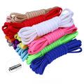 No Tie Shoelaces Round Elastic Shoe Laces for Kids and Adult Sneakers Shoelaces Quick Easy Lock Shoelaces Metal Capsule Buckle
