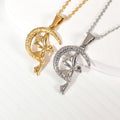 2024 New Trendy Girl Dainty Unique Necklace Gold Star and Moon Zircon Pendant Necklace Fairy Necklace for Women
