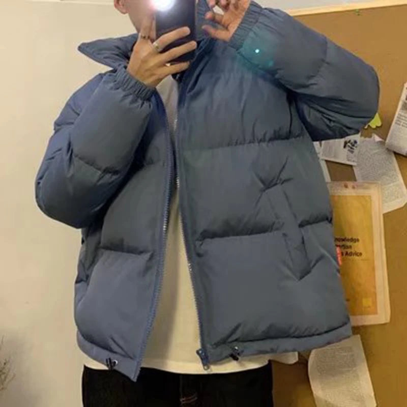 Men Harajuku Colorful Bubble-Coat Winter Jacket 2021 Mens Streetwear Hip-Hop Parka Korean Black Clothes Puffer-Jackets