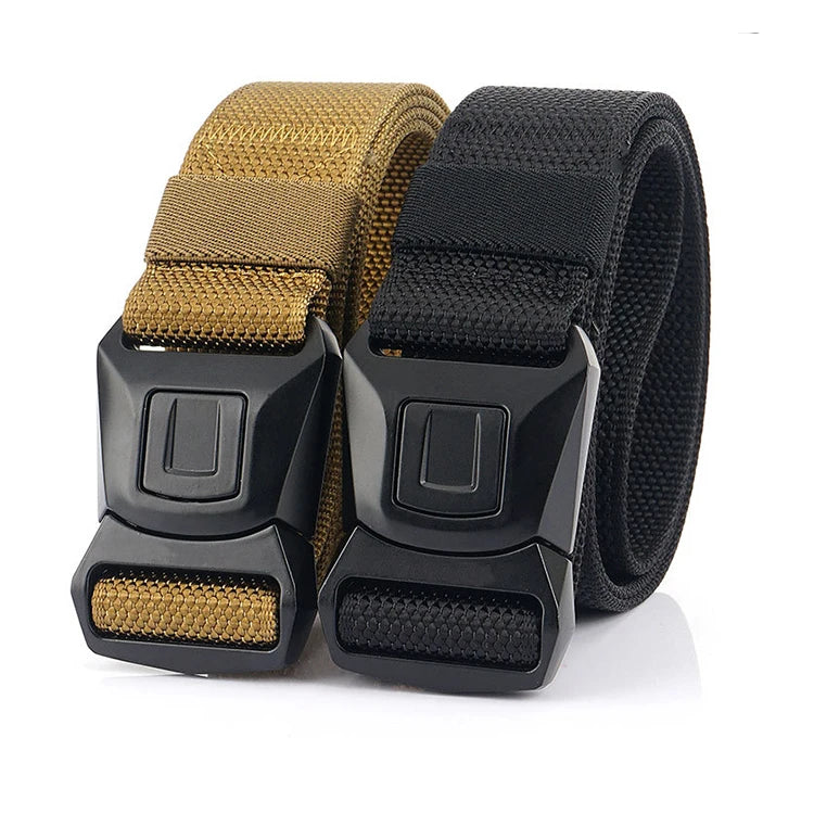 Men's 1.5 Inches Tactical Belt Quick-Release Alloy for Buckle Non-Slip Safety Harnesses Belts for Hunting