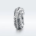 Hot Sales Bohemia Feather Spacer Stopper 925 Sterling Silver Vintage Beads Cute Charm Pendants for Women's Bracelet