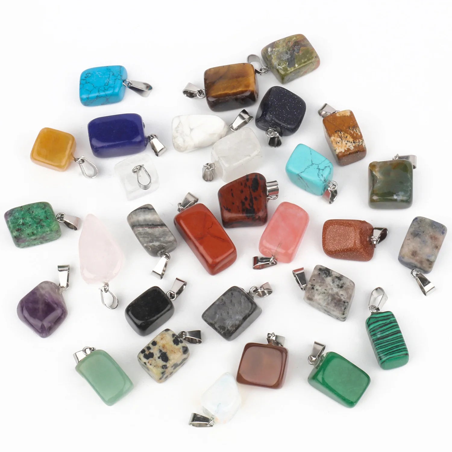 Mixed Natural Stone Beads for Jewelry Making Storage Bag Healing Crystal Stone Pendants Charms Necklaces Jewelry Making
