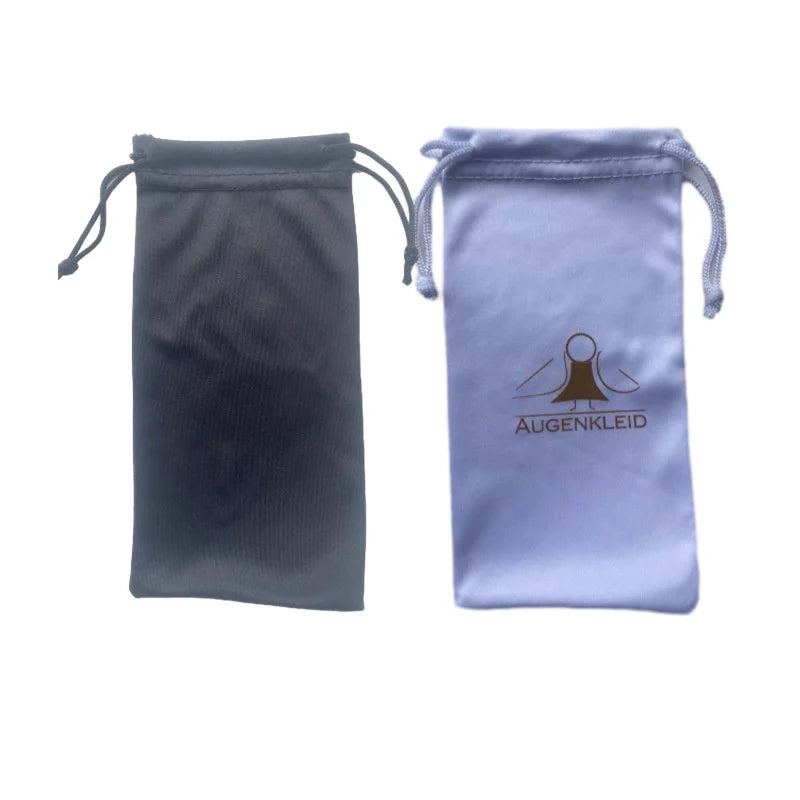 Customizable Logo Microfiber Drawstring Sunglasses Pouch Solid Color Eyewear Bag Cleanable and Rectangular-Factory Direct