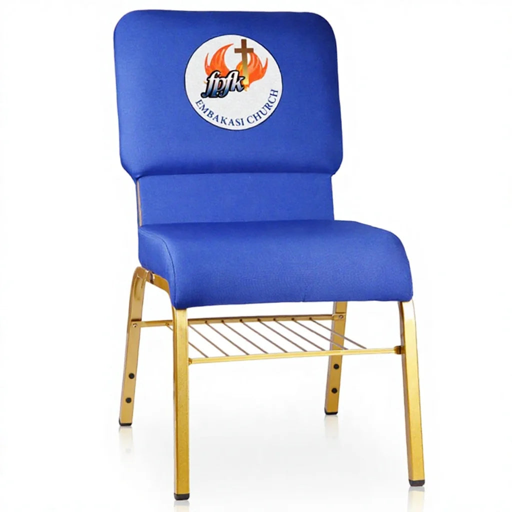 Conference Hotel Stackable Interlocking Strong Commercial Metal Blue African Market Kenya Living Room School Dining Bedroom