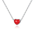 925 Sterling Silver Red Heart Necklaces Pendants for Women Hot Fashion Jewelry