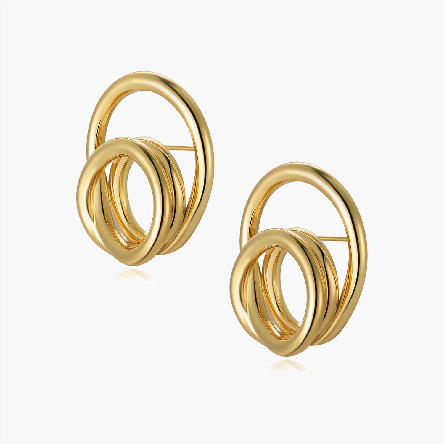 Daidan Loop Earrings Jewelry Chunky Earrings 18K Gold Plated Environmental Brass 29Mm Big Surround Round Stud Earrings