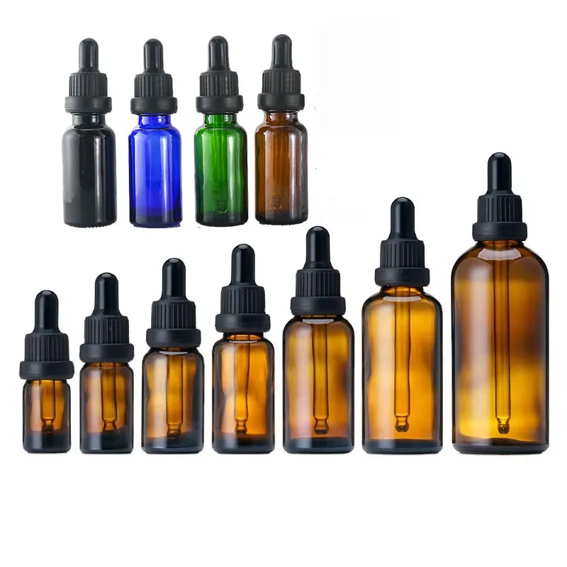 20ml 30ml Low MOQ 10 ml Essential Oil Amber 4 oz Glass Dropper Bottles Boston 50ml Oil Dropper Bottle with Packaging Box Logo