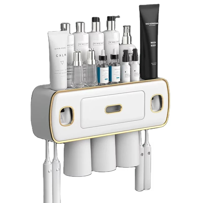 Bathroom Products Wall Mount Self Adhesive Toothbrush Holder Bathroom Organizer