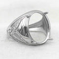 Sterling Silver 13*16mm Semi Mount Men's Ring Frame Empty Blank Claw Setting S925 Base Holder Without Center Stone for DIY Inlay