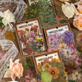 40 stickers per pack Embossed diary series plant handbook decorative base material stickers 4 types